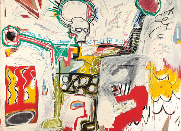 Untitled 1982 Acrylic and oil on linen 193 x 239 cm Museum Boijmans Van Beuningen, Rotterdam Photogapher: Studio Tromp, Totterdam © The Estate of Jean-Michel Basquiat. Licensed by Artestar, New York