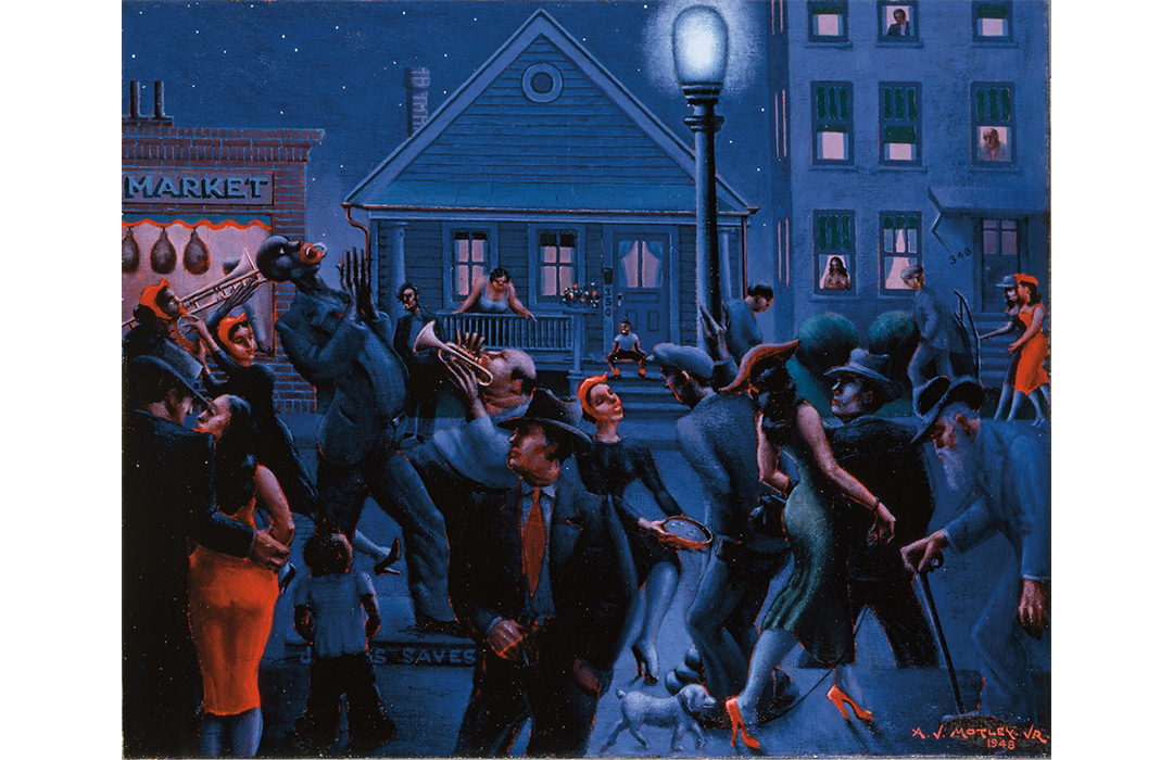 Archibald J. Motley Jr., Gettin’ Religion, 1948, collection of Mara Motley, MD, and Valerie Gerrard Browne. Image courtesy of the Chicago History Museum, Chicago, Illinois. © Valerie Gerrard Browne.