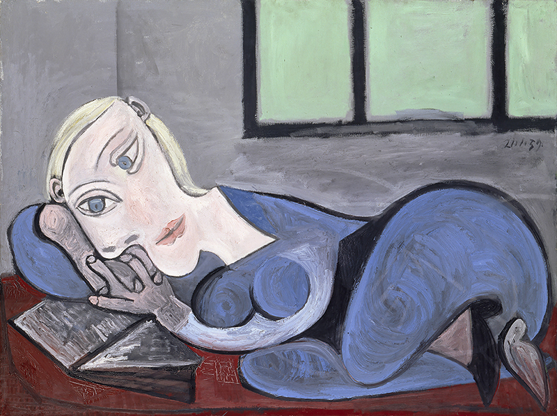 Picasso-05 Pablo Picasso Femme couchée lisant, 1939 oil on canvas Musée Picasso, Paris © Picasso Estate/SODRAC (2016) Image: © RMN-Grand Palais / Art Resource, NY Photo: J.G. Berizzi